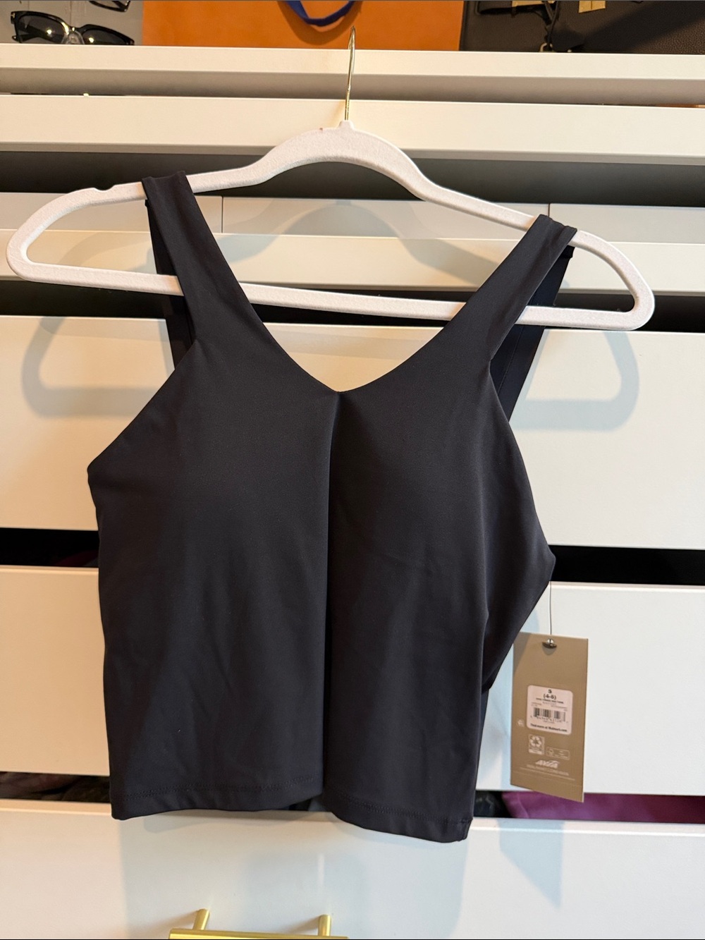 Avia Black V-Neck Crop Tank Top